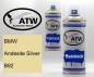 Preview: BMW, Andesite Silver, B92: 400ml Sprühdose + 400ml Klarlack - Set, von ATW Autoteile West.